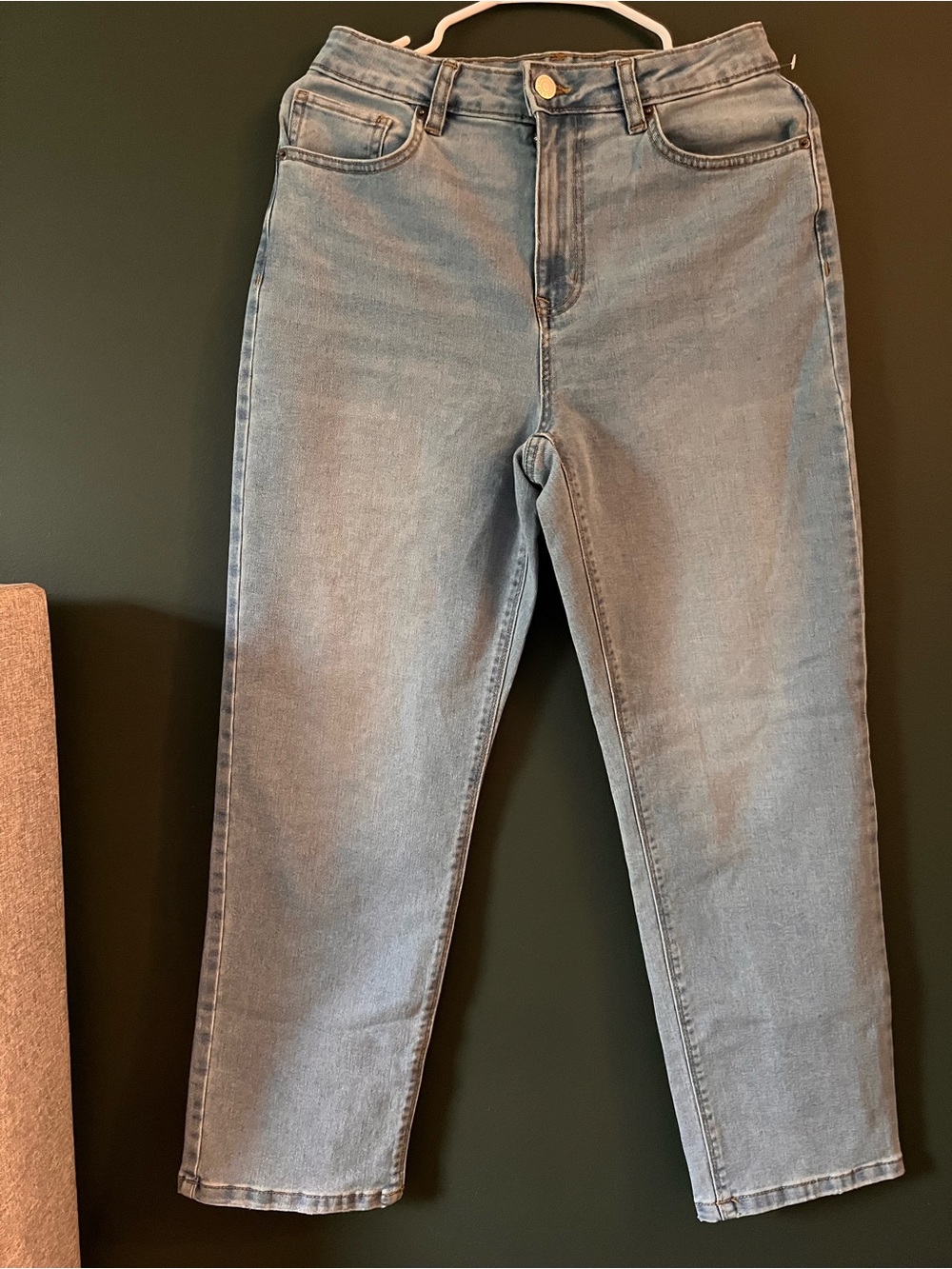 Dex  Black tape Light Blue High-Rise Straight Jeans